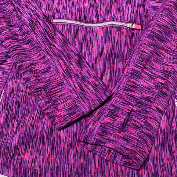 Athleta Mendoza Long Sleeve Purple Space Dye Half Zip Pullover Top Sz - Picture 9 of 11